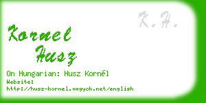 kornel husz business card